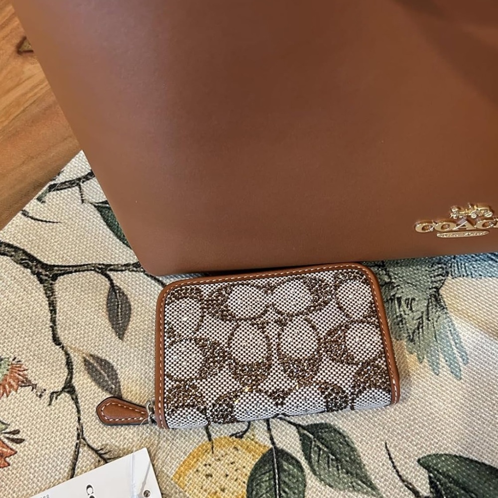 New Coach Essential Small Card Wallet Crystal Signature Jacquard - Picture 9 of 10